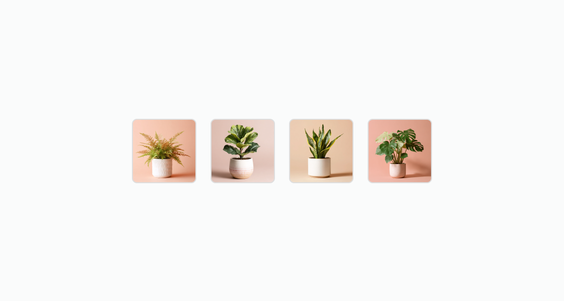 Four product images arranged horizontally in a row using inline stack layout.