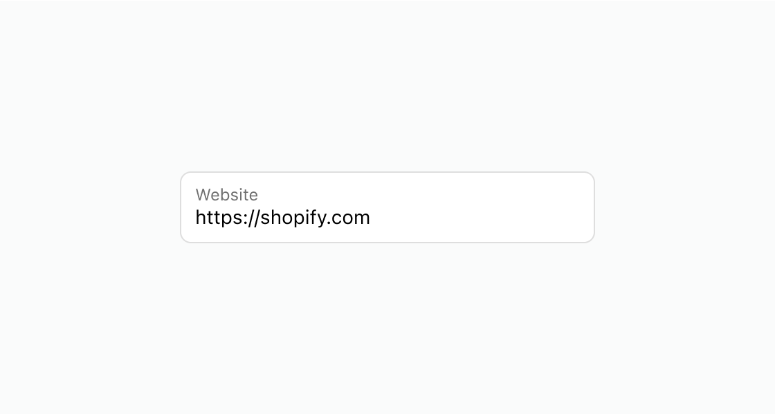 A rendered example of the url-field component