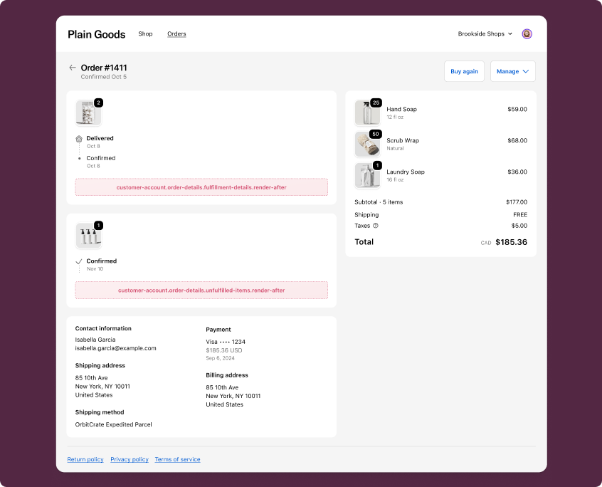 Fulfillment status targets overview