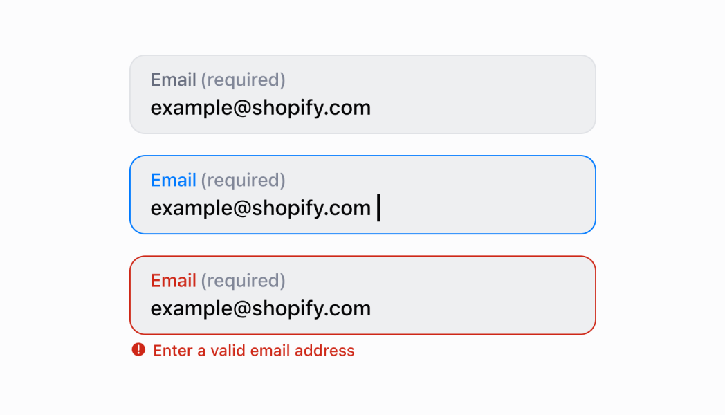 Capture customer email addresses with built-in format validation. This example shows how to implement an EmailField that validates email syntax in real-time, provides autocomplete support, and optimizes the keyboard for email entry, ensuring accurate customer contact information.