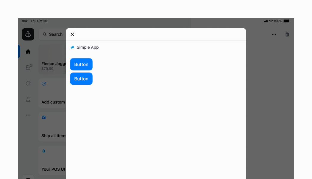 Stack elements vertically by setting `direction='block'`. This creates a vertical layout with automatic gap spacing between elements, ideal for forms, lists, or any vertically-stacked content.