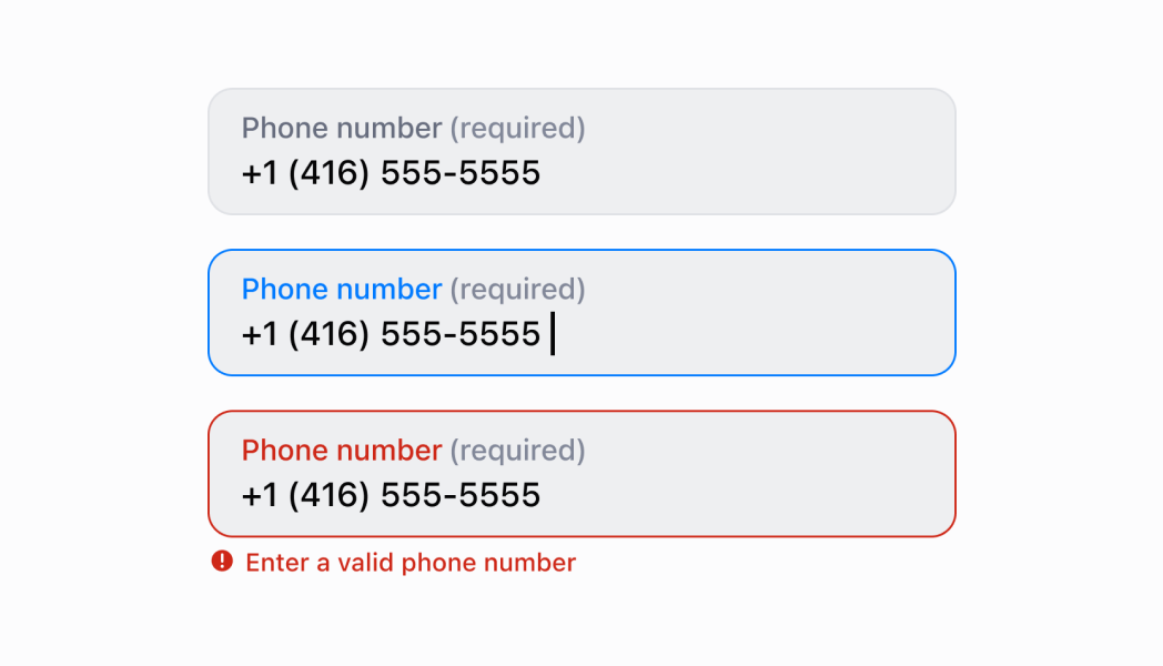 Collect numeric information using an optimized input field with built-in validation. This example shows how to implement a NumberField that validates numeric entries, supports optional min/max constraints, and provides step increments for quantities, prices, or other numeric data.