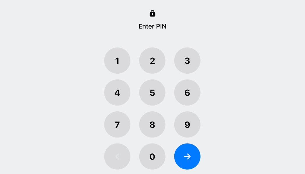 Collect and validate PINs securely using a numeric keypad interface. This example demonstrates a PinPad with an `onPinSubmit` callback that validates entered PINs asynchronously. The validation function receives an array of numbers representing the entered digits and returns a Promise that resolves to `PinValidationResult` (either `'accept'` or `'reject'`). In this example, the validation simulates a 1-second async check against a test PIN sequence [1, 2, 3, 4, 5, 6]. The component masks digits for security, provides haptic feedback, and supports error states for invalid PINs—ideal for payment authorization or staff access workflows.