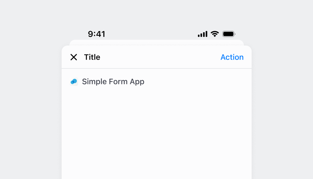 Define screens within your navigation stack with full control over presentation and behavior. This example shows how to create Screen components with titles, actions, and proper navigation integration, handling transitions and back button behavior automatically.