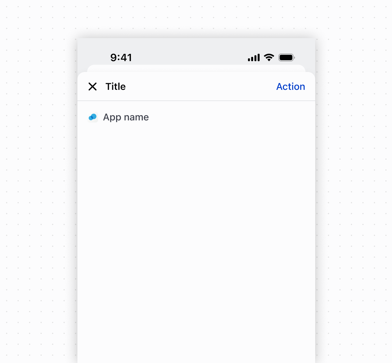 Structure full-screen views using a page component with built-in header and content layouts. This example shows a basic page with title and main content area.