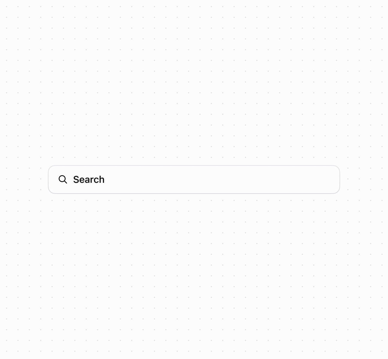 Enable search functionality using a search field component. This example shows a basic search field with placeholder text.