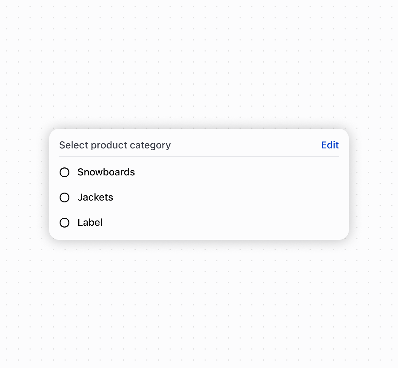 Group related content using a section component. This example shows a basic section with a heading and content area.