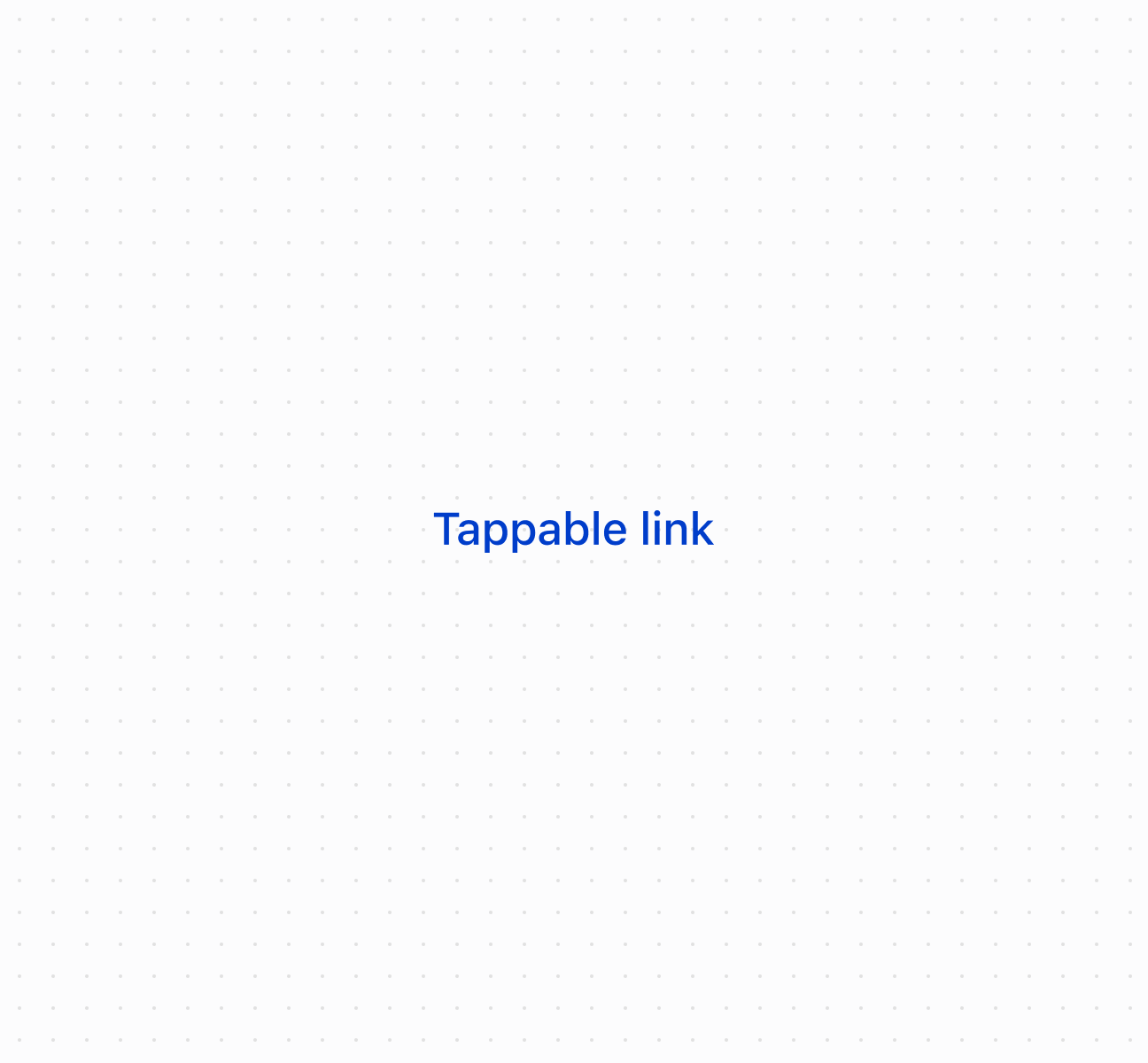 Create interactive links using the link component. This example demonstrates basic link usage with onClick handlers for custom actions.