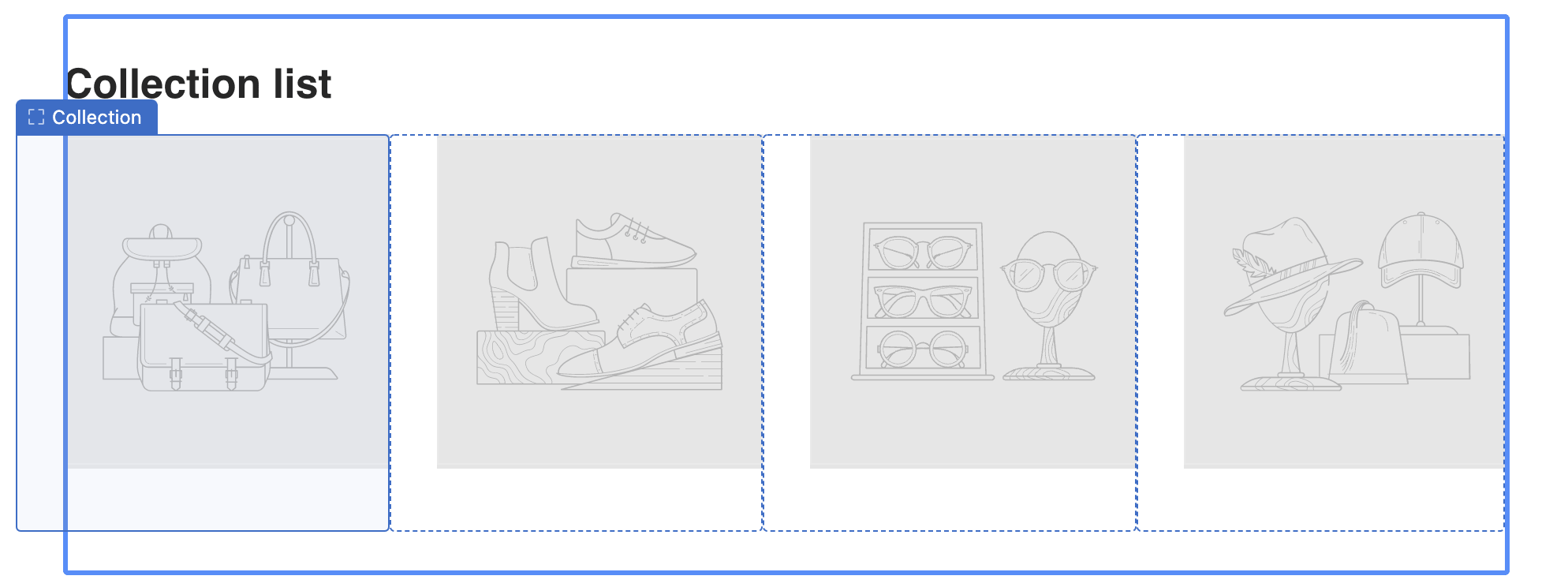 Example showing negative margins causing blocks to show outside section outline.