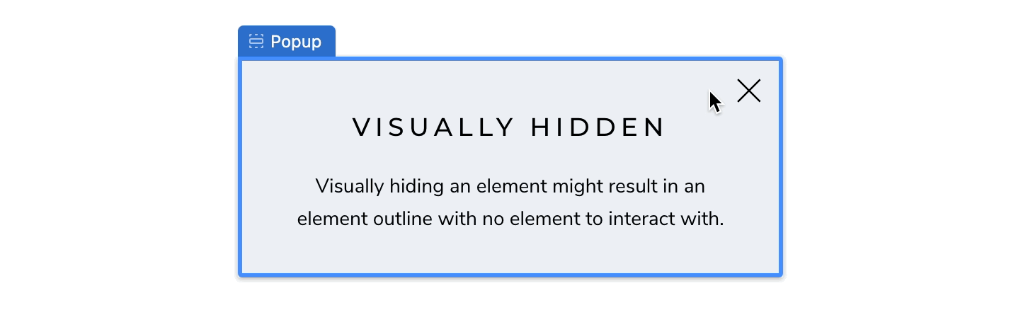 Example showing a visually hidden element.