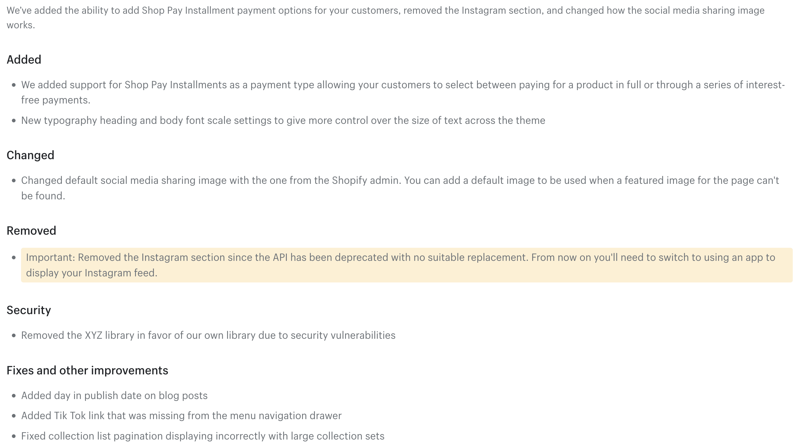 Example of rendered release notes.