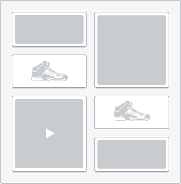 You can create a grid that adapts to the block types that are available in the section.