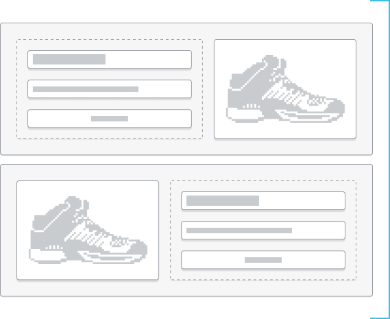 Merchants can stack multiple sections together to populate a template.